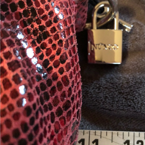 EUC Núnoo mini leather crossbody bag purse w additional straps. Red animal print - Picture 7 of 10